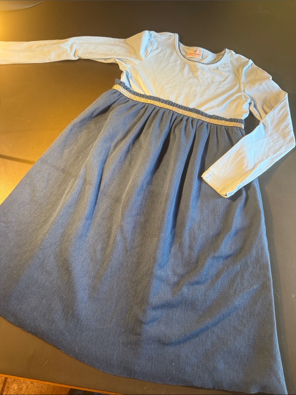 Hanna Andersson Long-Sleeved Dress, Blue (140 / 10)